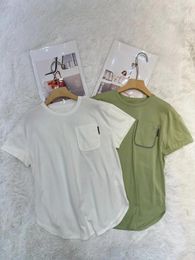 Women's T Shirts Summer Round Neck Decorative Pocket Casual Short Sleeved T-shirt