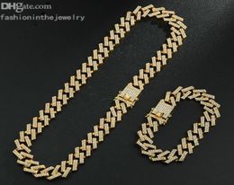 Luxury Chains men necklace Designer Jewellery fashion gold silver necklaces and bracelet set for women blingfactory hip hop iced out2763234