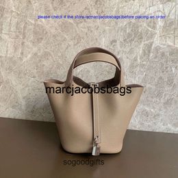 birkinbag handbag Women's Designer bags Picotin lock Handbags Tote Bag Vegetable basket bag 18cm22 windbreaker grey gold and silver button hand sewn wax 5UQJ