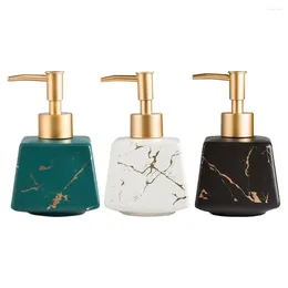 Liquid Soap Dispenser Bathroom Vanity Marble Imitated Ceramic Dish Lotion 260ml Pump Bottle Container Refillable