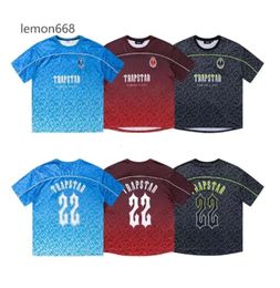 Men's T-Shirts Trapstar Mesh Football Jersey Blue Black Red Men Sportswear T-shirt Designer Fashion Clothing 43444