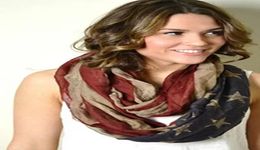 Designer viscose Vintage American Flag Infinity Scarfs Snood USA Women voile Scarves Shawls Big Size DHL 5725262