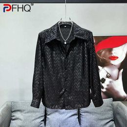 Men's Casual Shirts PFHQ Heavy Industry Bright Silk Loose Chic Versatile Light Luxury Advanced Original Summer Tops Temperament 21Z4325