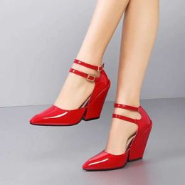 Dress Shoes 2024 Spring New Fashion Wedge Womens Shallow Mouth Pointed Toe Daily Versatile Elegant Hot Selling High Heels Women H240504