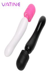 Vatine Waterproof Stimulator Massager Magic Wand Usb Rechargeable Vibrators Dual Motors Adult Sex Toys For Women Gspot Rod Y190611274366