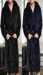 Men 2021 Warm Super Soft Flannel Coral Fleece Long Bath Robe Mens Kimono Bathrobe Male Dressing Gown Robes Towel high quality4357563