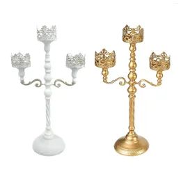 Candle Holders Metal Candelabra Crafts Simple Centrepiece Ornament Taper Holder For Party Home Festivals Dining Room Thanksgiving