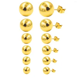 Stud Earrings 6 Pair/Lot Steel Ball Set Mixed Size 316L Stainless Anti-allergy Piercing Ear Gift Jewellery Accessories