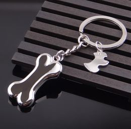 Cute Dog Bone Car Key Chain Fashion Alloy Charms Pendent Key Ring For Men And Women Gift Car Interior Decoration1965518