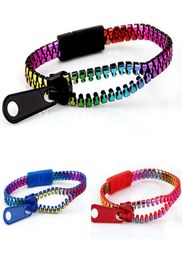 100pcs New Zip bracelet wristband candy bracelet Popular Zipper bangle bracelet Double Colors fluorescent color style F12019317940