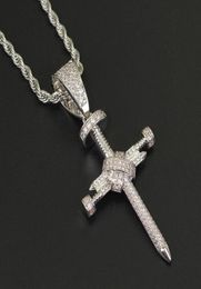 Men Hip hop iced out pendant necklaces Cubic Zirconia High quality male pendants necklace Hiphop jewelry gift2170197