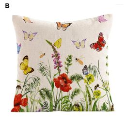 Pillow Floral Throw Pillowcase Flower Butterflies Print Colorful Cases Decorative Covers For Home Car Bedroom