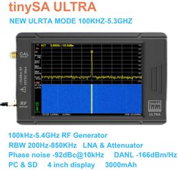 Original tinySA ULTRA 100KHZ-5.3GHZ 4inch Display Handheld Tiny Spectrum Analyzer RF Generator with Battery 240429
