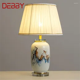 Table Lamps DEBBY Modern Ceramics Lamp Luxurious Living Room Bedroom Study LED Originality Brass Desk Light