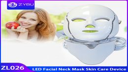 PDT 7 LED Light Therapy Face Beauty Machine LED Facial Neck Mask With Microcurrent for Skin Whitening Device2562866