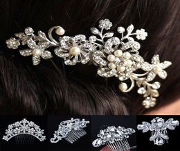 Wedding Bridal Pearl Hair Pins Flower Crystal Hair Clips Bridesmaid Jewellery Wedding Bridal Accessories Hair Jewelry7770628