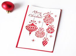 Hollowing Out Greeting Card New Year Christmas Congratulation Cards Deer Small Bell Gift Holiday Party Supplies 0 85yf UU9590790