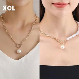 Pendant Necklaces Vintage Y2k Style Bead Chain Artificial Pearl Choker Necklace For Women Only Wedding Bride Fans Decorative Jewellery