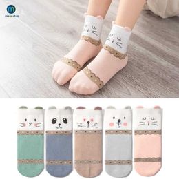 Kids Socks 5 Pairs/Lot Cartoon Cat Animal Soft Cotton Knit Baby Socks Kids Boy Newborn Baby Girl Boys Socks Clothes Accessories Miaoyoutong Y240504