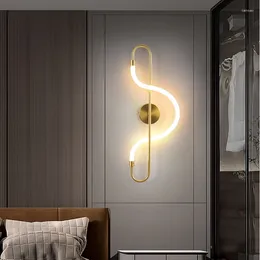 Wall Lamp Modern Design Bedroom Bedsides Lamps Nordic Gold Sofa Tv Living Room Background Lights Symmetric Decor Lighting