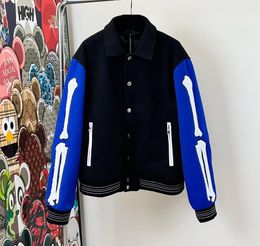 fashion mens Designer Jackets Outwear Coats letters blue bone embroidery Causal Men Hip Hop Baseball uniform Streetwear7956867