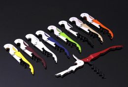 Stainless Steel Cork Screw Corkscrew Candy Color MultiFunction Wine Bottle Cap Opener Double Hinge Waiters Corkscrew Wine Opener 7076210