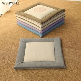 Pillow Four Seasons Cotton Linen Fabric Non-slip Simple Office Computer Chair Student Pad Dining Soft