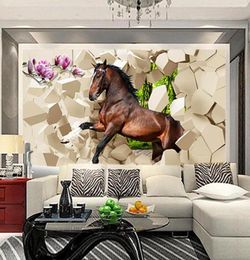 3d huge mural papel de parede horse coming for bedroom living room sofa tv wallpaper murals32947284377440