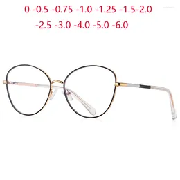 Sunglasses Blue Light Blocking Oval Nearsighted Glasses For Women Fashion Computer Shortsighted Prescription Eyeglasses 0 -0.5 -0.75 To -4