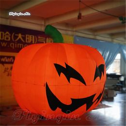 wholesale Outdoor Halloween Lighting Inflatable Pumpkin Head Replica Huge Personalized Air Blown Model Smiling Pumpkin Balloon For Yard Decoration