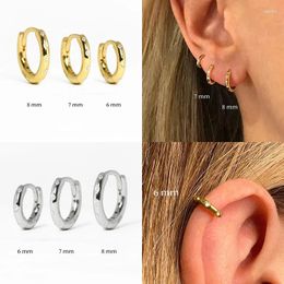 Hoop Earrings 1Pair Crystal Zirconia Huggie Small For Women Stainless Steel Round Circle Jewelry Gift Pendientes Mujer