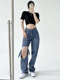 Women's Jeans High Waisted Distressed Spring