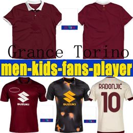 23 24 Torino FC RICCI Mens Soccer Jerseys SINGO T. SANABRIA ILIC PELLEGRI ZIMA BUONGIORNO Home Limited Edition Football Shirts Grance Torino Adult Uniforms 2024 2025