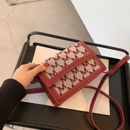 Bag Fashion Female Autumn And Winter Trend Line All-match Small Square Letter Pattern Shoulder Western Style B