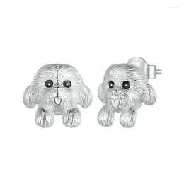 Stud Earrings Self Product 925 Sterling Silver Charms Cute Puppy Fine Jewellery Making Fit Original Women Gift Party Travel Valentine's Day