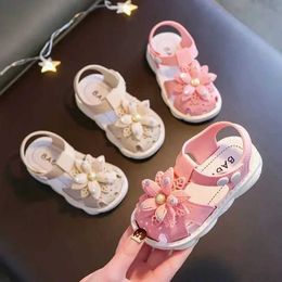 Slipper Solid Bow Childrens Summer Shoes Cute PVC Beach Non Slip Sandals For Baby Girls Footwear Soft Infant Kids Fashion H240504