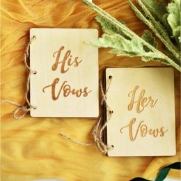 Party Supplies Wooden Forest Wedding Oath Card Speech Book Vintage Promise Declaration Handcard