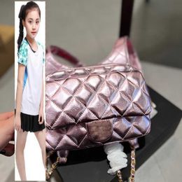 Kids Bags Luxury Brand CC Bag Womens Designer Metallic Lambskin Backpack Bags Classic Mini Flap Diamond Lattice Gold Metal Hardware Leather Thick Strap Crossbody Sh