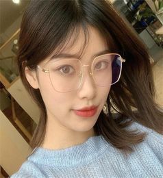 Non Prescription Anti Blue Light Luxury Square Glasses Transparent Metal Eyeglasses Frames Clear Lens Womens Accessoires4450661