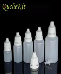 100Pcs 5 10 15 20 30 50ML Original Dropper Bottles HDPE material Empty Squeezable Eye Liquid Plastic Container259P2556379