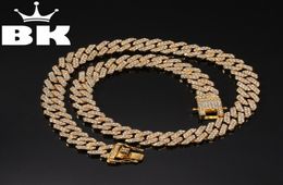 New Colour 12mm 2 Lines Cuban Link Chains Necklace Fashion Hiphop Jewellery Rhinestones Iced Out Necklaces For Men T2008241980898