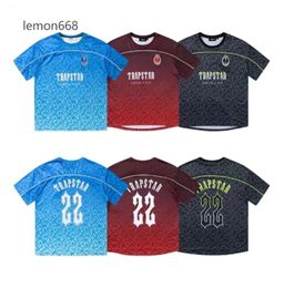 Men's T-Shirts Trapstar Mesh Football Jersey Blue Black Red Men Sportswear T-shirt Designer Fashion Clothing 444333555