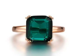 Natural Emerald Ring Zircon Diamond Rings For Women Engagement Wedding Rings with Green Gemstone Ring 14K Rose Gold Fine Jewelry4697606