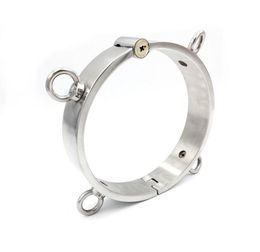 Bondage Metal Pressing lock Dog Collar Cuffs Shackle Slave Restraint Neck Ring R563282293