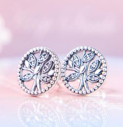 Vintage round life tree earrings for 925 sterling silver classic temperament with original box ladies earrings holiday gift2696811