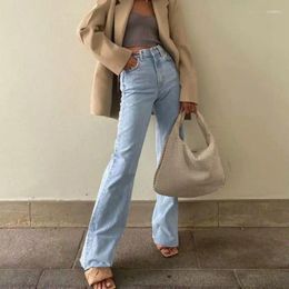 Women's Jeans WCFCX STUDIO Straight Women High Waist Streetwear Light Blue Boyfriend Denim Pants Ladies Wide Leg White For