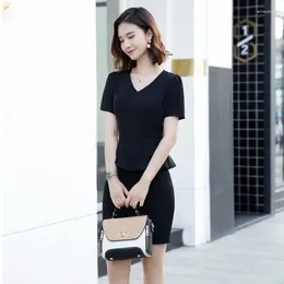 Party Dresses Woman 2024 Summer Elegant Black Uniform Styles Dress For Women Business Work Wear Ladies Career Interview