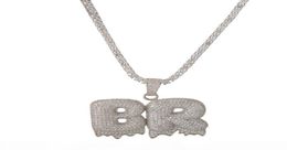 AZ No Custom Name Bubble Letters Necklace Pendant Charm For Men Women Gold Silver Colour Cubic Zirconia with Rope Chain5842594
