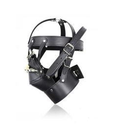 Costume SEX Party Leather Lock Gimp Toy Head Harness Hood Mask Bondage Fetish HS R5013816941