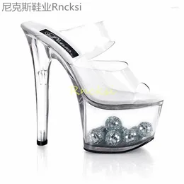 Dress Shoes 17cm High-heeled Sandals In Summer Buckle Belt Joker Stiletto Open-toed Ladies Slippers